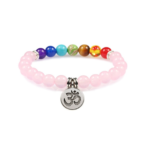 Rose Quartz 7 Chakra Bracelet