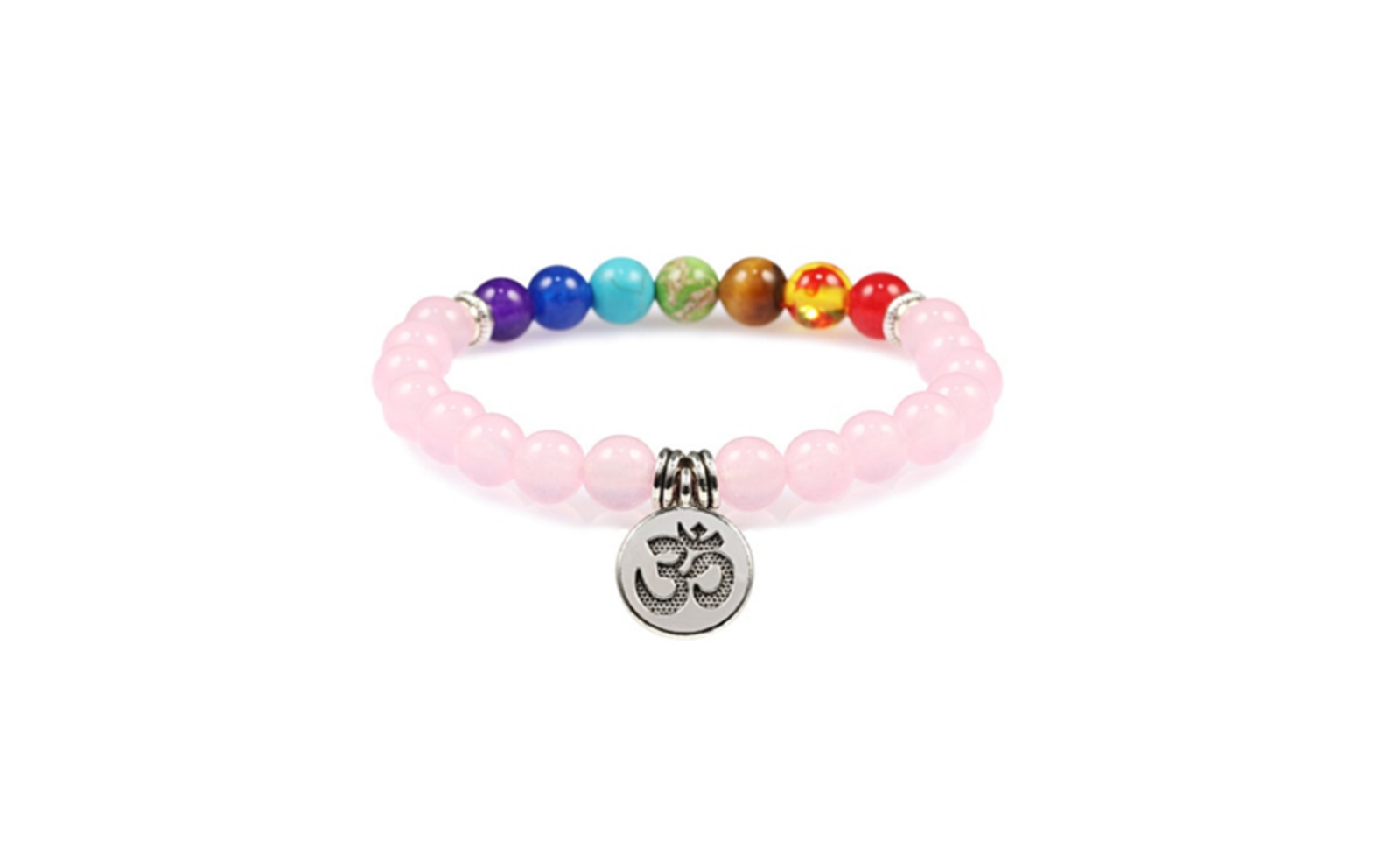 Rose Quartz 7 Chakra Bracelet