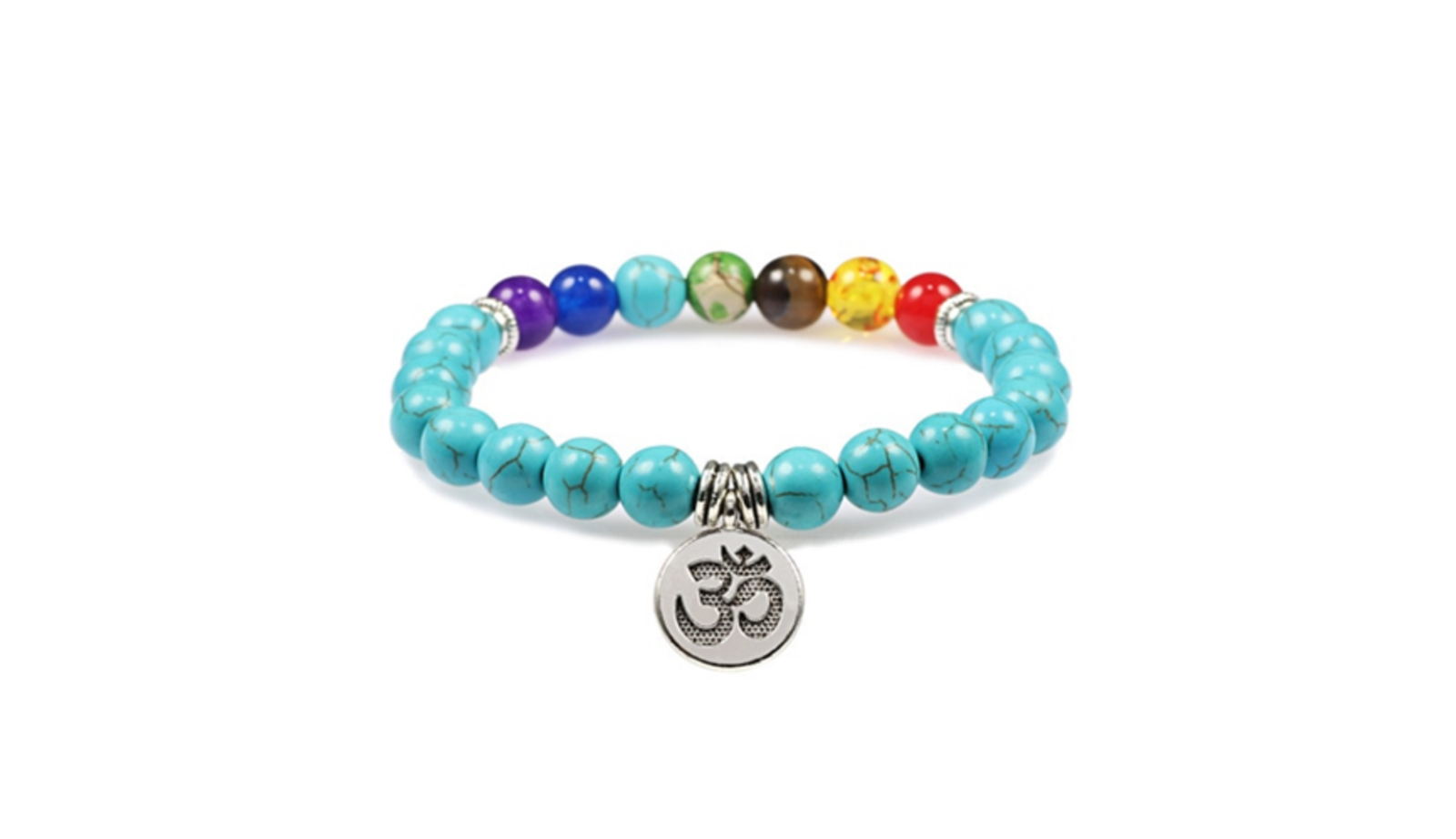 ZCHAK-082 Turquoise Howlite Chakra Bracelet Turquoise Howlite Chakra Bracelet