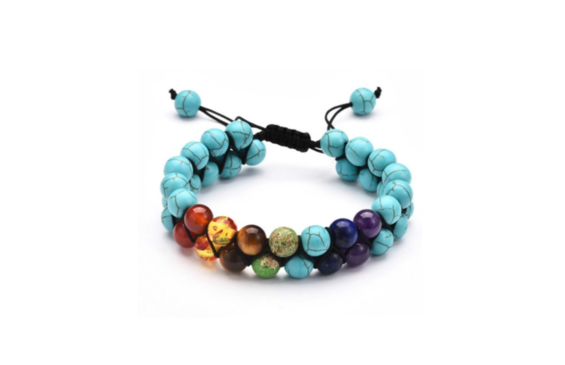 Braided Turquoise Howlite 7 Chakra Bracelet