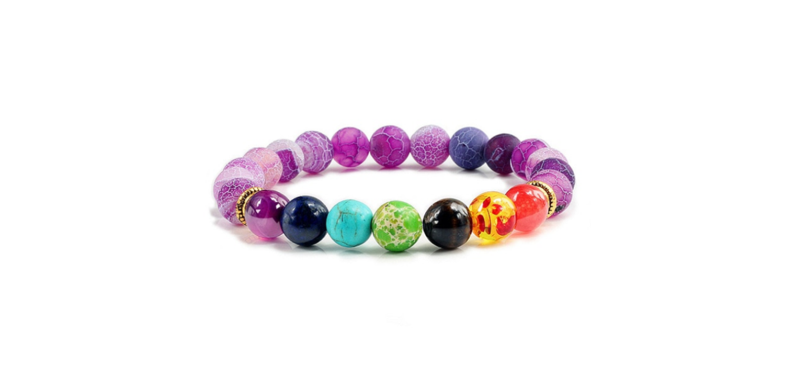 Purple Amethyst 7 Chakra Bracelet