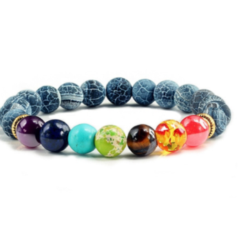 Agate Cracked 7 Chakra Bracelet