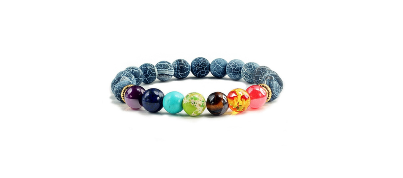 Agate Cracked 7 Chakra Bracelet