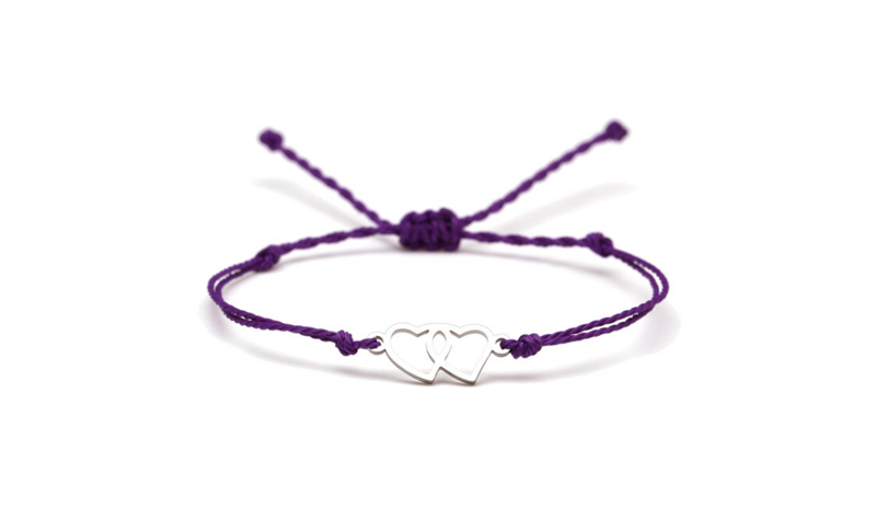 ZSTR-048 Double Heart Wax String Bracelet Double Heart Wax String Bracelet