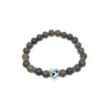 Wooden Bracelet with Paw Print Charm