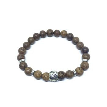 Wooden Bead Paw Print Bracelet