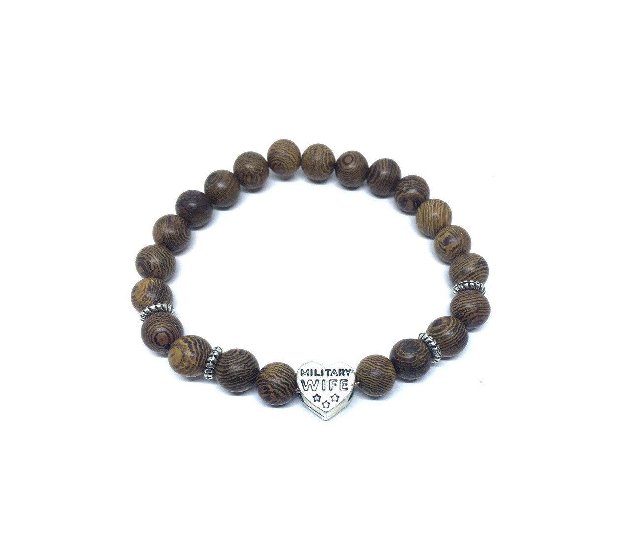 Wooden Military Wife Bracelet