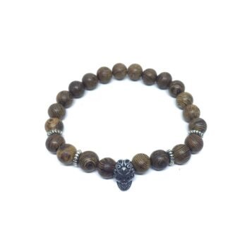 Wooden Bracelet with Skull