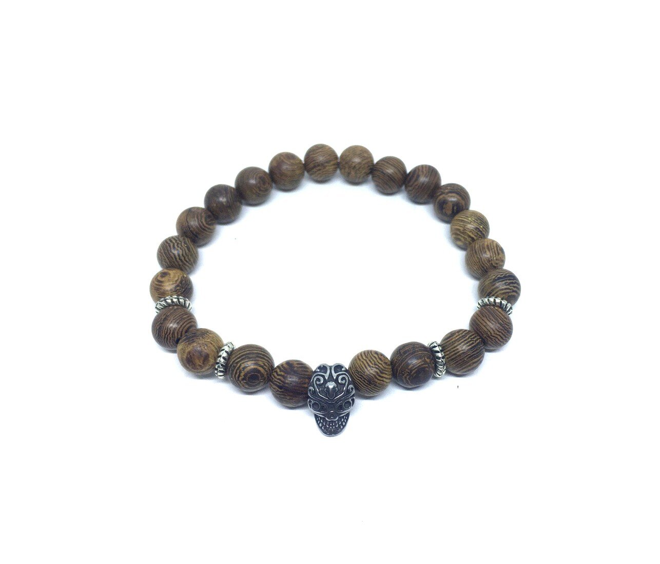 Wooden Bracelet with Skull