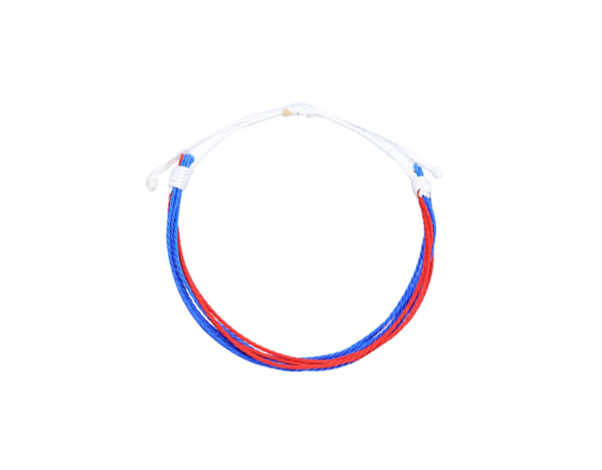Red and Blue String Bracelet