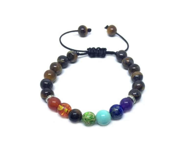 Yoga Tiger Eye Seven Chakra Bracelet