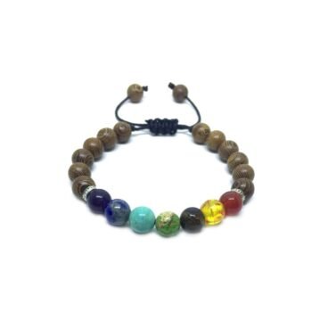 Yoga Wooden Seven Chakra Bracelet