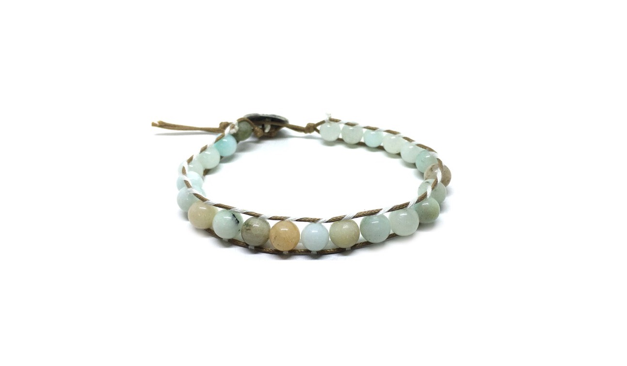 Yoga Amazonite Beads Wrap Bracelet