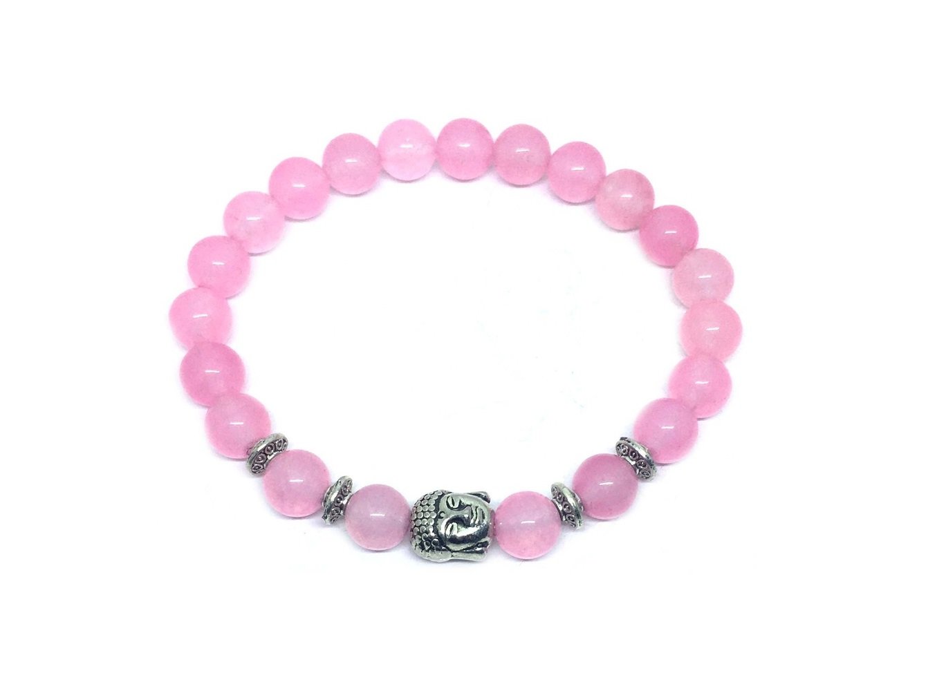 ZYOGA-065 Yoga Rose Quartz Beads Buddha Bracelet