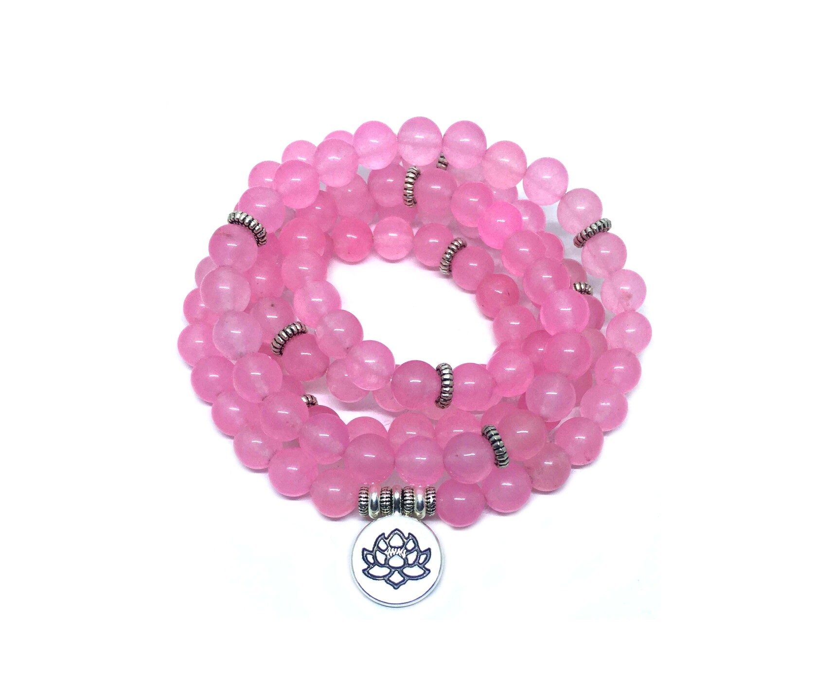 Yoga Rose Quartz Beads Mala Bracelet