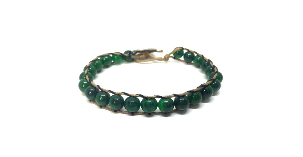 Yoga Jade Green Wrap Bracelet