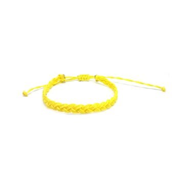 Yellow Adjustable Braided String Knot Friendship Bracelet