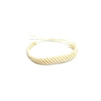 White Wax String Braided Friendship Bracelet