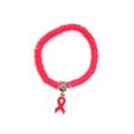 Red Polymer Clay Awareness Bracelet