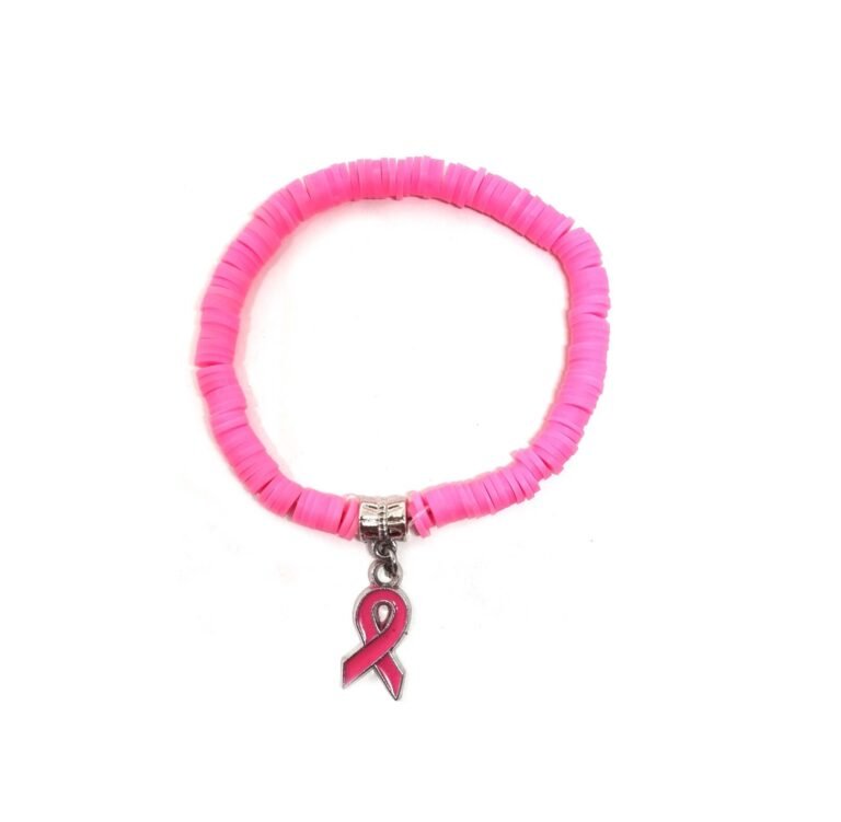 Polymer Clay Breast Cancer Awareness Bracelet