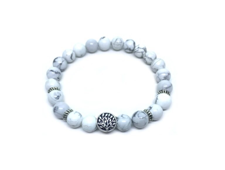 Tree of Life Howlite Beaded Bracelet