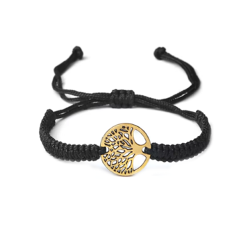 Black Tree of Life Adjustable Bracelet