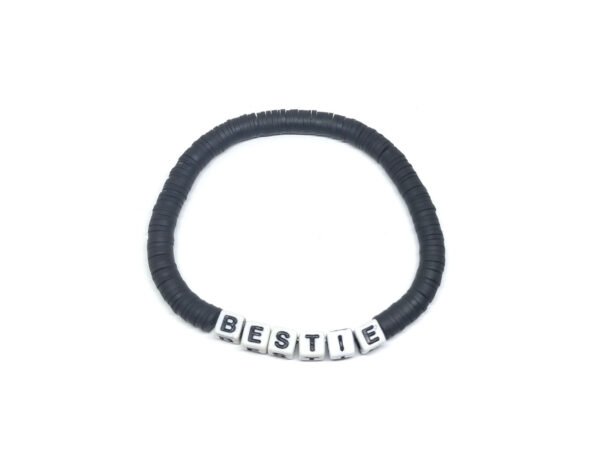 Black Polymer Clay Beaded Bracelet