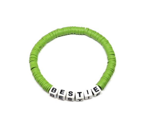 Green Polymer Clay Beaded Bracelet
