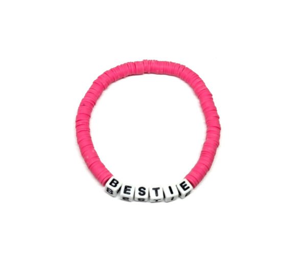 Magenta Polymer Clay Beaded Bracelet