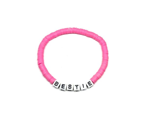 Pink Polymer Clay Beaded Bracelet