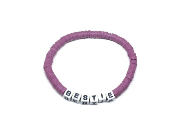 Purple Polymer Clay Beaded Bracelet
