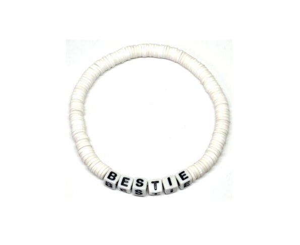 White Polymer Clay Beaded Bracelet