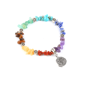 Chakra Chip Bracelet with Om charm