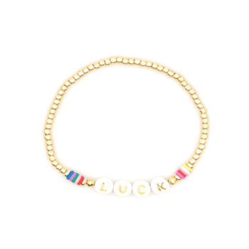 Luck Letter Heishi Bohemian Gold Filled Beaded Bracelet