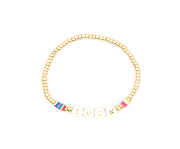 Luck Letter Heishi Bohemian Gold Filled Beaded Bracelet