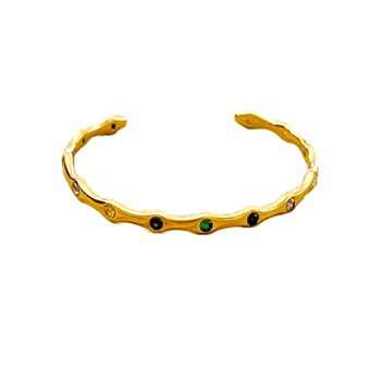 Stone Bamboo Cuff Bracelet