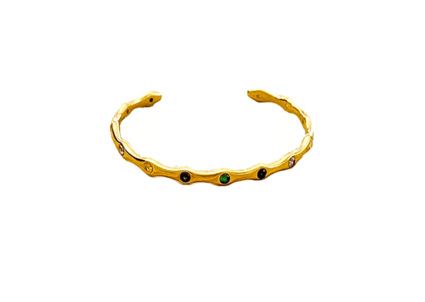 Stone Bamboo Cuff Bracelet