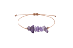 ZCRC-040 Woven Wax Cord Amethyst Chip Bracelet