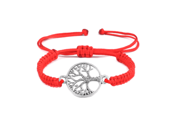 Beaded Woven Bracelet - red