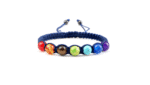 ZBRAD-013 Natural Chakra Bead Braided Bracelet – white