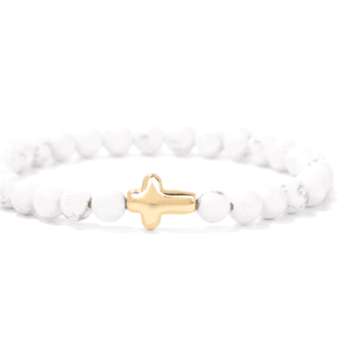 Christian Stone Bracelet - howlite