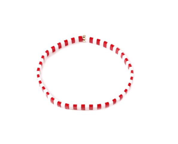 Christmas Tila Beads Bracelet - red