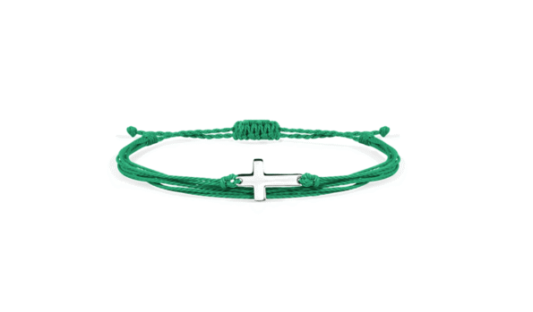 Green String Cross Bracelet