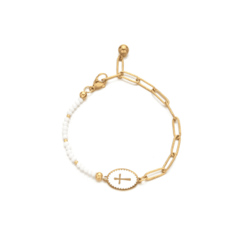 Cross Bracelet - white