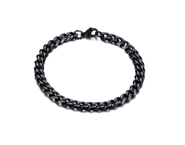 7mm Cuban Link Bracelet - black