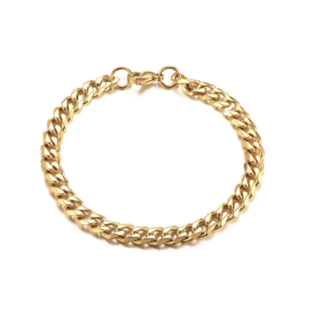 7mm Cuban Link Bracelet - gold