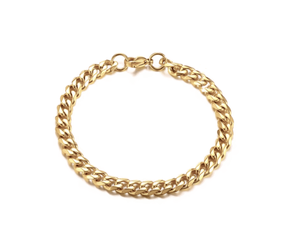 7mm Cuban Link Bracelet - gold