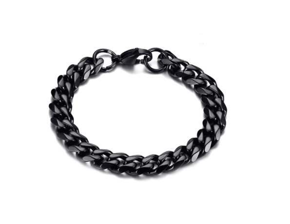 11mm Cuban Link Bracelet - black