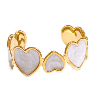 Enamel Heart Bracelet - white