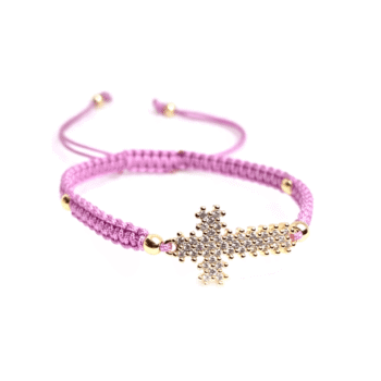 Braided Cord Jesus Cross Bracelet